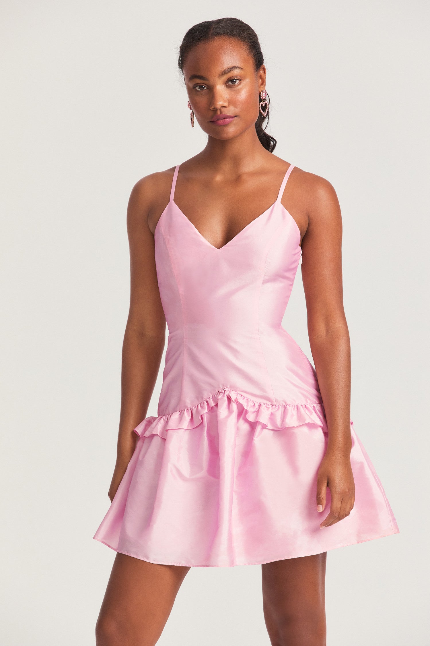 pink silk dress